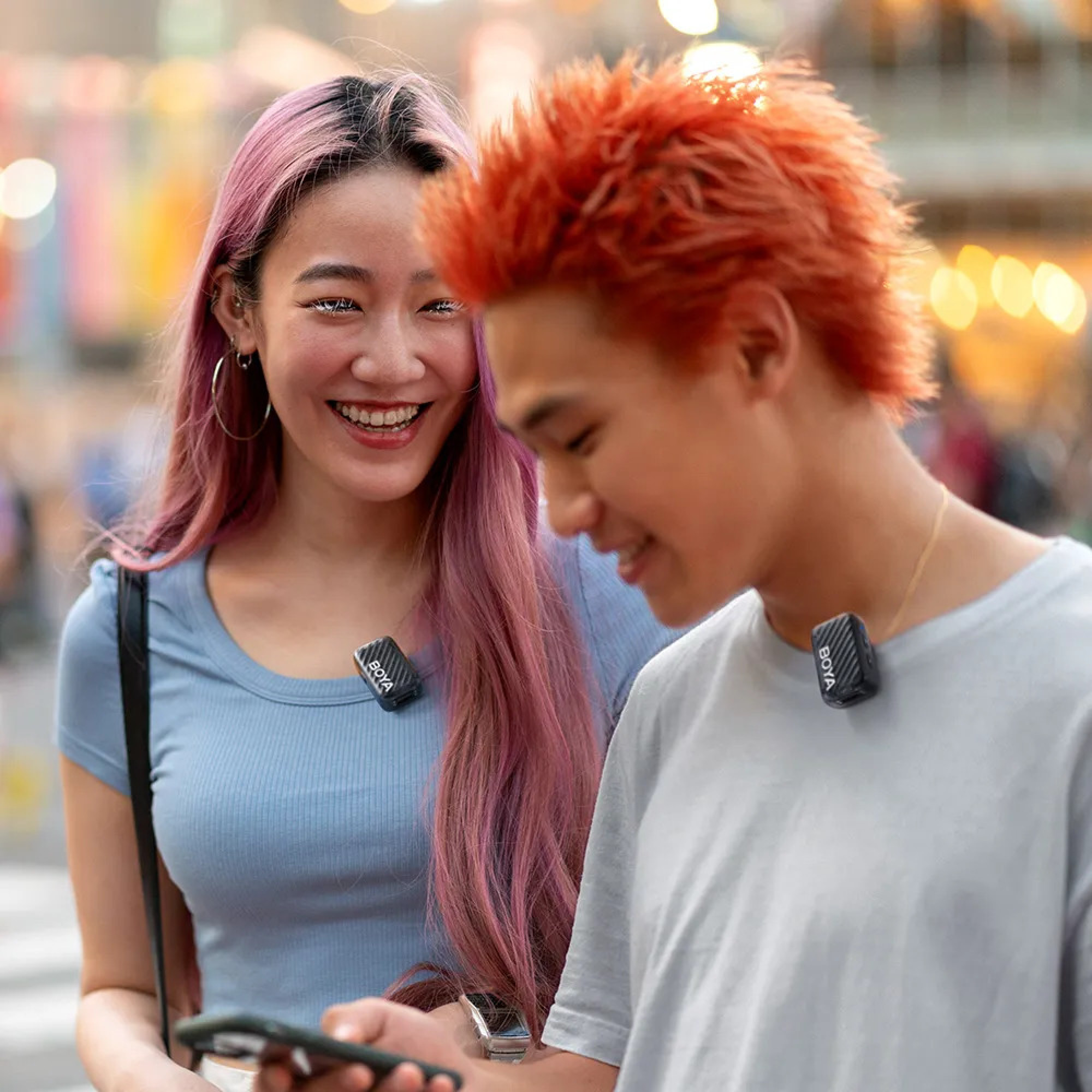 Беспроводная микрофонная система Model: BOYAMIC 2 |（USB-C+3.5mm TRS）RX + 2 TX + 2 Lav Mic + Charging c